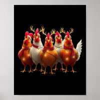 Funny Chicken Christmas Lights Farm Süße Tier Xm