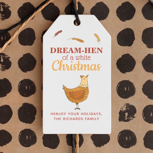 Funny Chicken Christmas Puff Geschenkanhänger (Von Creator hochgeladen)