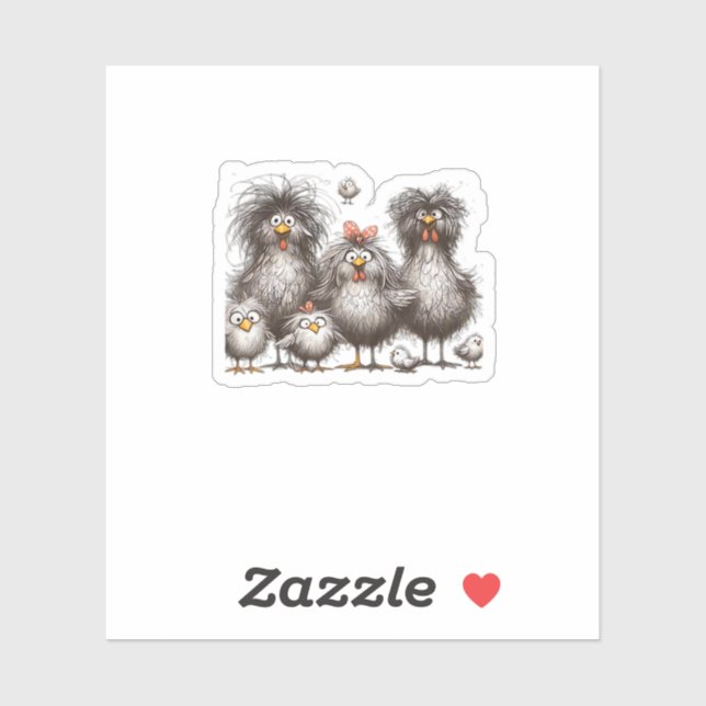 Funny Chicken Classic Retro Style Aufkleber (Blatt)