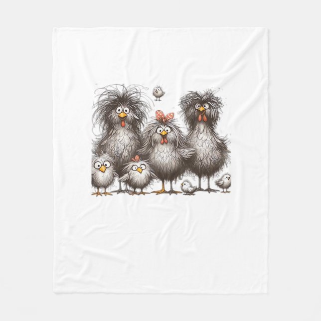Funny Chicken Classic Retro Style Fleecedecke (Vorderseite)