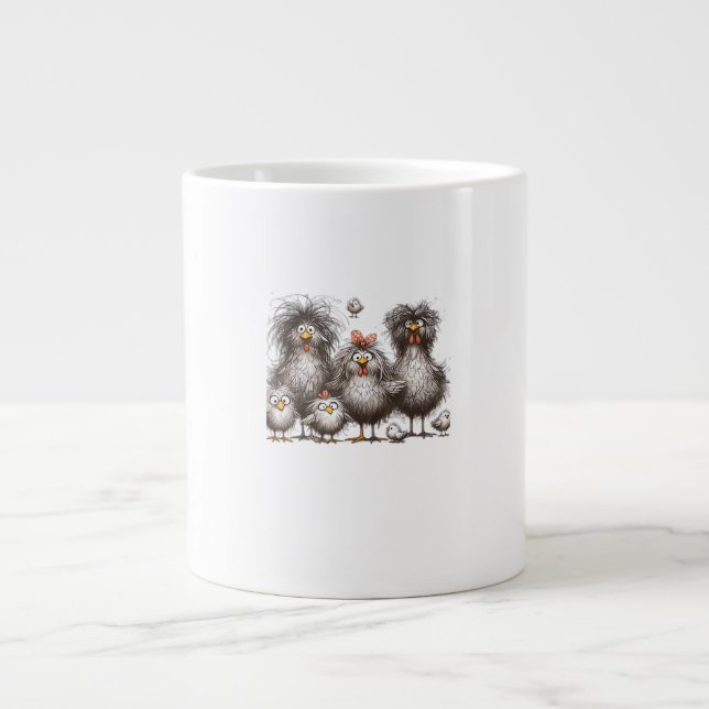 Funny Chicken Classic Retro Style Jumbo-Tasse (Vorderseite)
