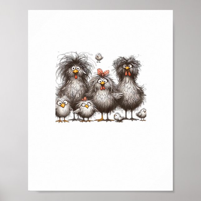 Funny Chicken Classic Retro Style Poster (Vorne)