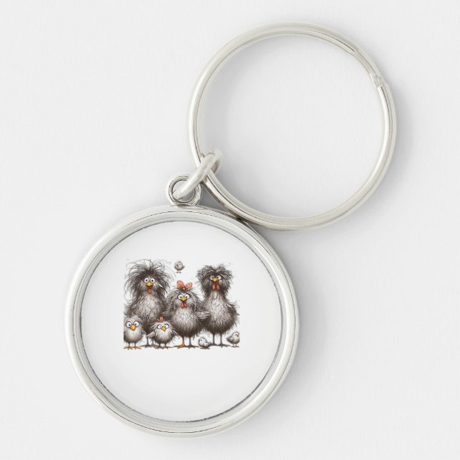 Funny Chicken Classic Retro Style Schlüsselanhänger (Vorne)
