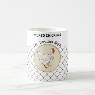 Funny Chicken Egge Novelty Rustikales Shabby Bauer Kaffeetasse