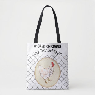 Funny Chicken Egge Novelty Rustikales Shabby Bauer Tasche