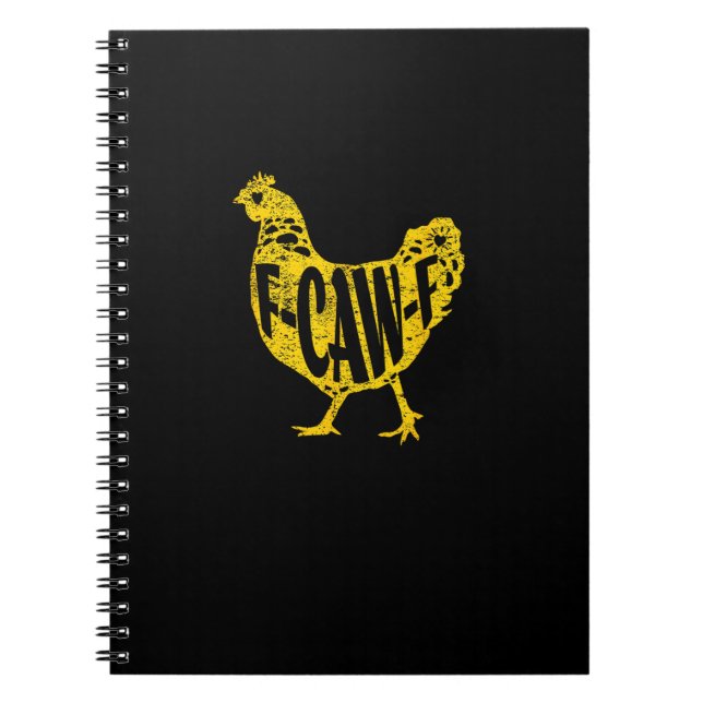 Funny Chicken F-Caw-F Hen Poultry Rooster Coop Notizblock (Vorderseite)