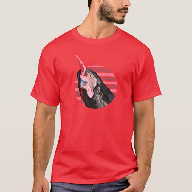 Funny Chicken Face T-Shirt (Vorderseite)