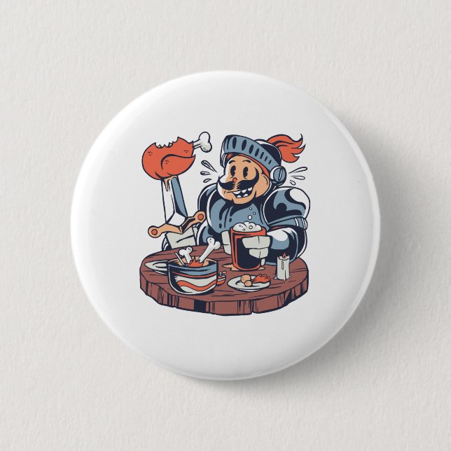 Funny Chicken Food Puff Button (Vorderseite)