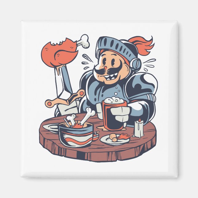 Funny Chicken Food Puff Magnet (Vorne)