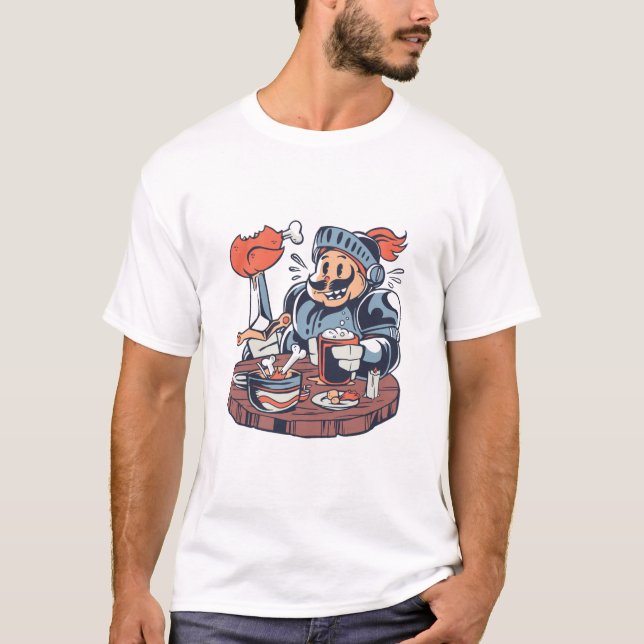 Funny Chicken Food Puff T-Shirt (Vorderseite)