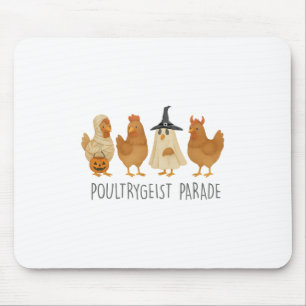 Funny Chicken Halloween, Spooky Chicken Poultrygei Mousepad