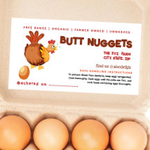 Funny Chicken Hintern Nuggets Eierkarton Etikett