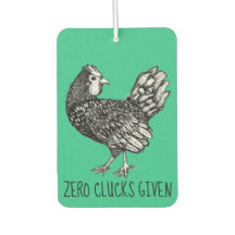 Funny Chicken Illustration Car Air Freshener
