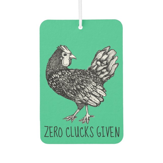 Funny Chicken Illustration Car Air Freshener Autolufterfrischer (Vorderseite)