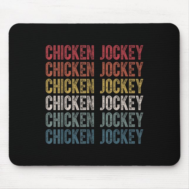 Funny Chicken Jockey Stack Repeat Schriftart Fun G Mousepad (Vorne)