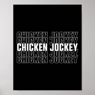 Funny Chicken Jockey Stack Repeat Schriftart Fun G Poster