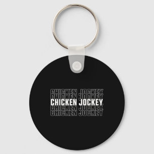 Funny Chicken Jockey Stack Repeat Schriftart Fun G Schlüsselanhänger