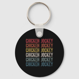 Funny Chicken Jockey Stack Repeat Schriftart Fun G Schlüsselanhänger