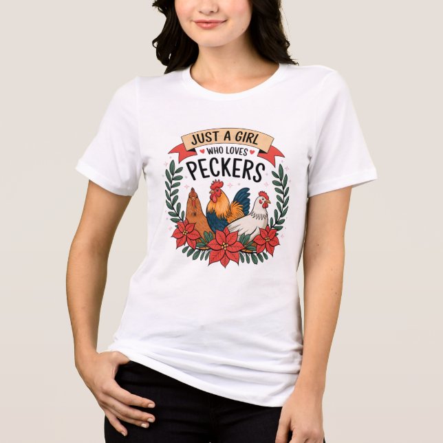 Funny Chicken Lady Tri-Blend Shirt (Vorderseite)