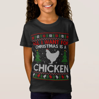 Funny Chicken Lover Xmas Geschenk Hühnchen Ugly We T-Shirt