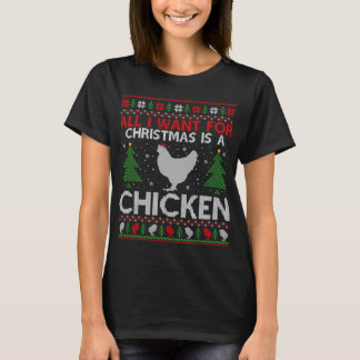 Funny Chicken Lover Xmas Geschenk Hühnchen Ugly We T-Shirt