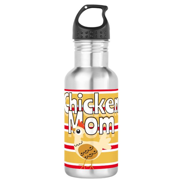 Funny Chicken Mama Edelstahlflasche (Vorderseite)
