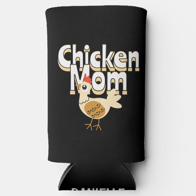 Funny Chicken Mama Personalisiert Selters Dosenkühler (Vorderseite)