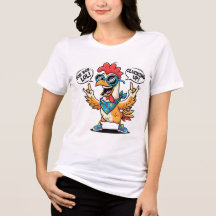 Funny Chicken Mascot T-Shirt –Bold Pop Art Cartoon