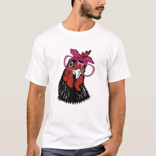 Funny Chicken mit Bandana Brille Männer Frauen Nov T-Shirt