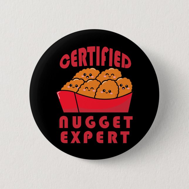 Funny Chicken Nugget Expert Nug Leben Button (Vorderseite)