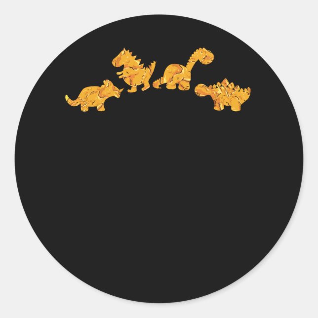 Funny Chicken Nuggets Dino Food Dinosaurier Lover Runder Aufkleber (Vorderseite)