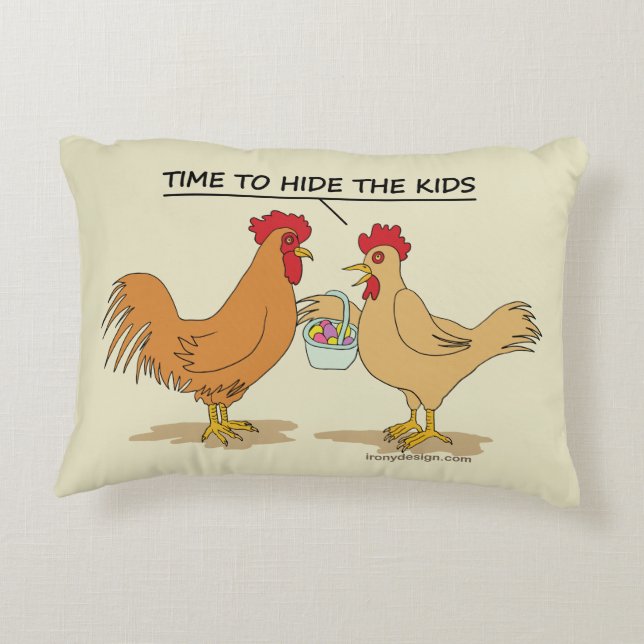 Funny Chicken Ostereier Cartoon Dekokissen (Rückseite)