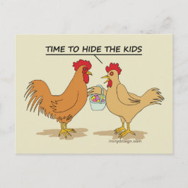 Funny Chicken Ostereier Cartoon Postkarte