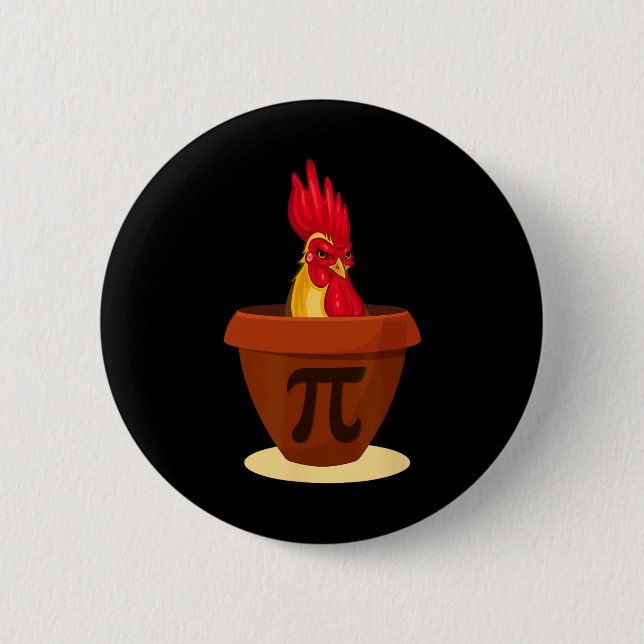 Funny Chicken Pot Pie - Chicken Pi Day 2019 Shirt Button (Vorderseite)