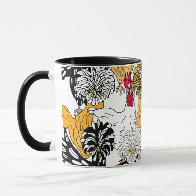 Funny Chicken Pun | Chicken Quote Morgens Spaß Tasse (Links)