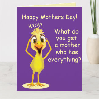 Funny Chicken Purple Mother's Day Card Karte