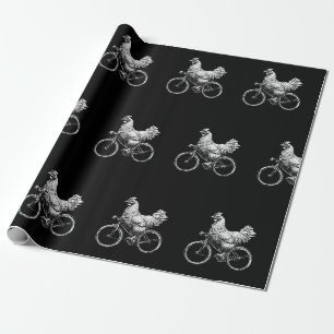 Funny Chicken Riding Bike Süße Tier Liebe Geschenkpapier