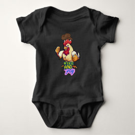 Funny Chicken Rise and Fly” T-Shirt Baby Strampler