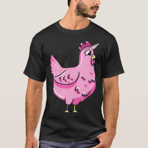 Funny Chicken Unicorn Illustration Bauer Geflügel T-Shirt