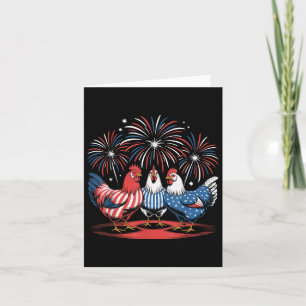 Funny Chicken Usa Flag Patriotisches Hühnchen Love Karte