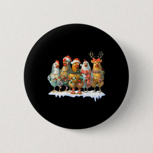 Funny Chicken Weihnachtsbeleuchtung Farm Tier Nied Button