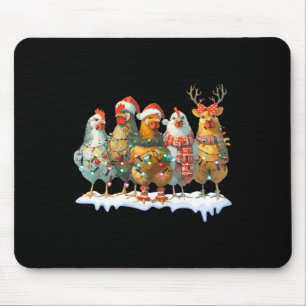 Funny Chicken Weihnachtsbeleuchtung Farm Tier Nied Mousepad