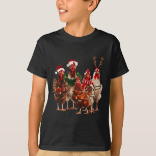 Funny Chicken Weihnachtsbeleuchtung Farm Tier Nied T-Shirt