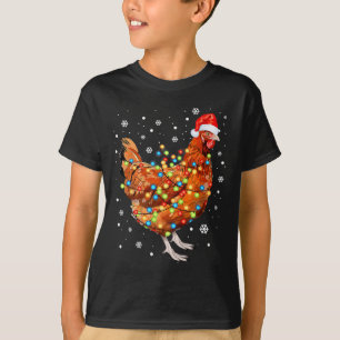 Funny Chicken Weihnachtsbeleuchtung Farm Tier Nied T-Shirt