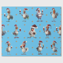Funny Chicken Weihnachtsfest Party Geschenkpapier