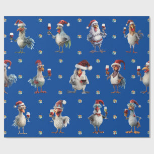 Funny Chicken Weihnachtsfest Party Geschenkpapier