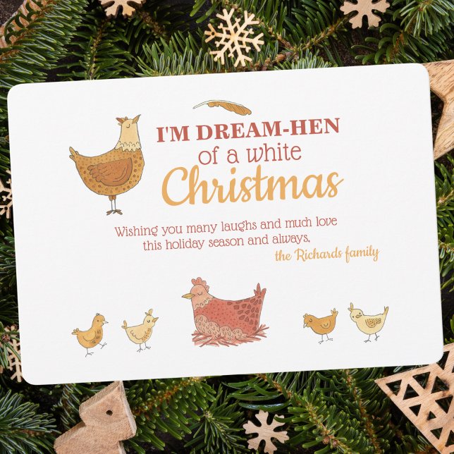 Funny Chicken Weihnachtskarte Feiertagskarte (Von Creator hochgeladen)