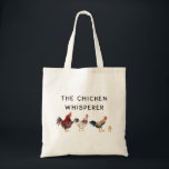 Funny Chicken Whisperer Tragetasche<br><div class="desc">Funny Tote Tasche Design für Hühnerliebhaber und Bauer mit Aquarellbild von Hühnern und ein Küken mit einem Text,  der "das Hühnerflüster" sagt</div>