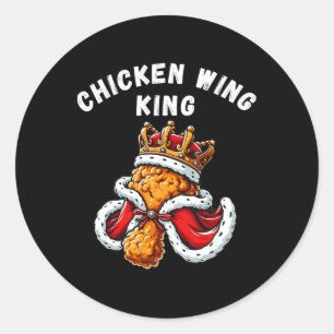 Funny Chicken Wing King Grillen Chicken Wing Graph Runder Aufkleber