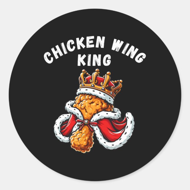 Funny Chicken Wing King Grillen Chicken Wing Graph Runder Aufkleber (Vorderseite)